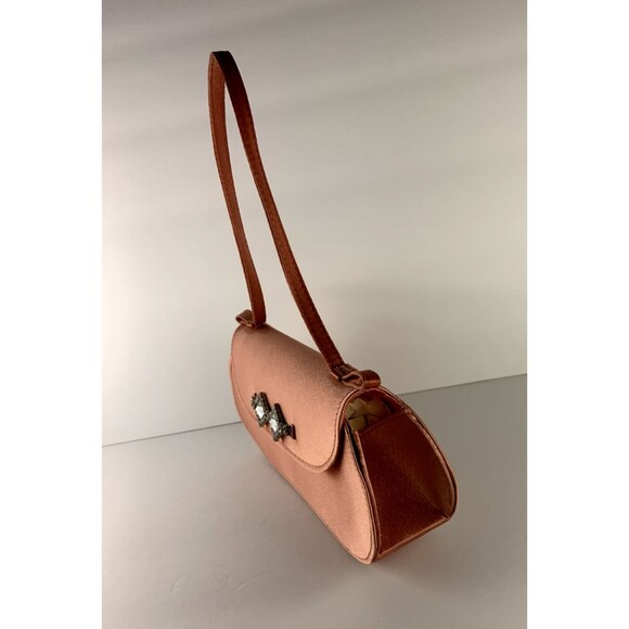 Nina Salmon Royal Satin Jeweled Satchel Top Handle Bag Handbag - Picture 3 of 5